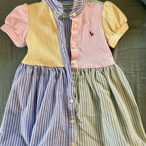 Ralph Lauren Pastel Panel Striped Polo Dress and bloomers